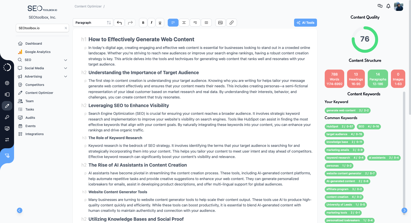 AI Powered SEO Content Optimizer Tool