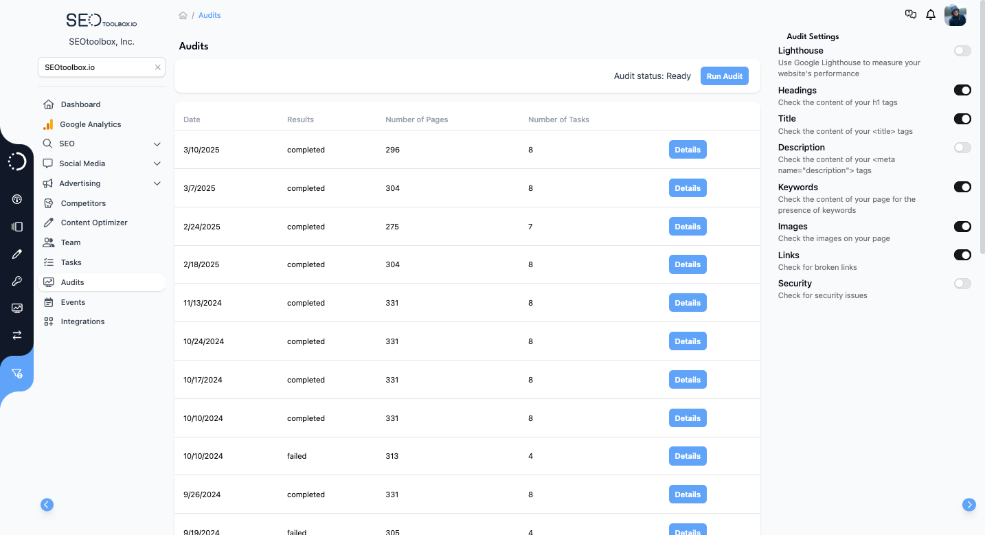 AI Powered SEO Website Audit Tool